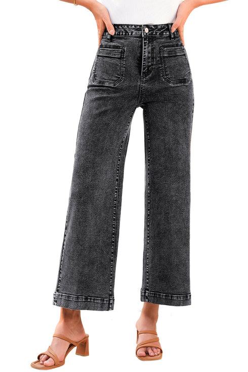 Patch Pocket Straight Leg Loose Fit Jeans